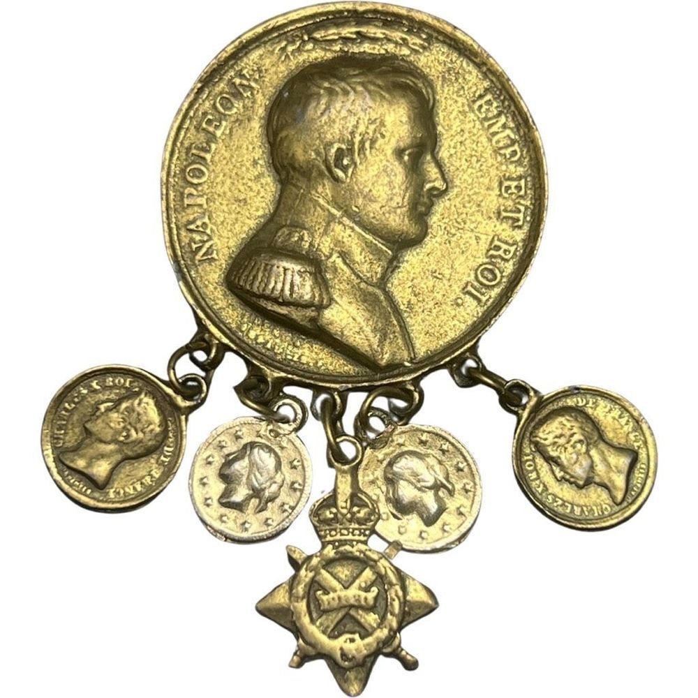Rare Vintage Napoleon Bonaparte Emp Et Roi Dangle Moving Badge Brooch Pin